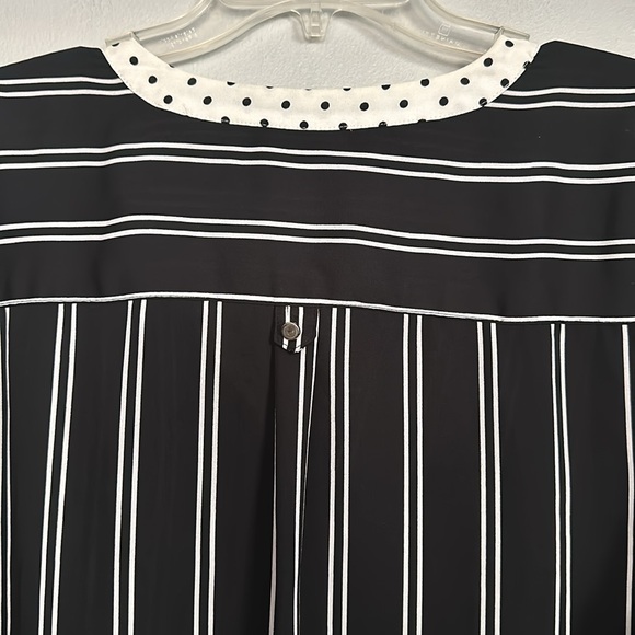 Zac & Rachel women black & off-white striped & polkadot button down shirt - Picture 9 of 13